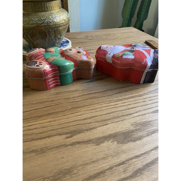 Vintage 1980s Cookie Tins Cookies Are A Bare Necessity Santa Collectible Tin - Picture 2 of 5